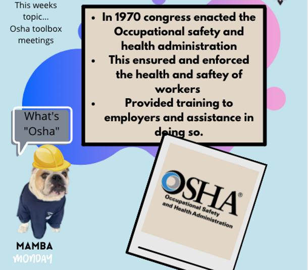 This weeks topic osha toolbox meetings