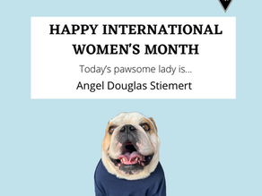 happy women dog